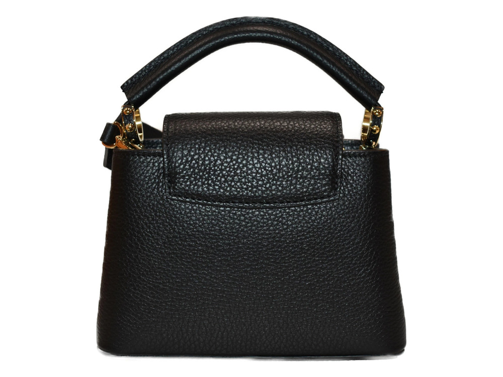 Louis Vuitton Leather Black 2way Shoulder Capucines Bag Black